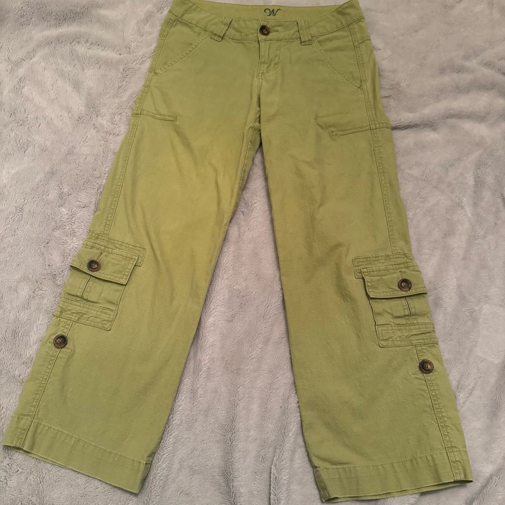 WORN Brand Lime Green‎ Cargo Style Straight Leg Pants Size 4